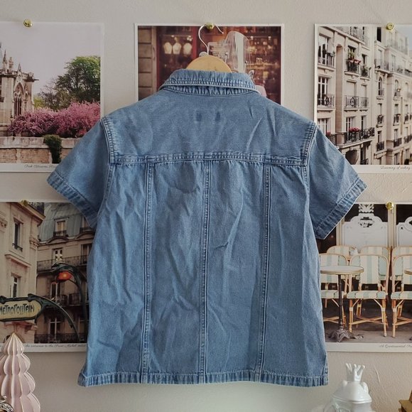 Vintage 90s Weekend Edition Zipperfront Denim Top - Picture 2 of 8
